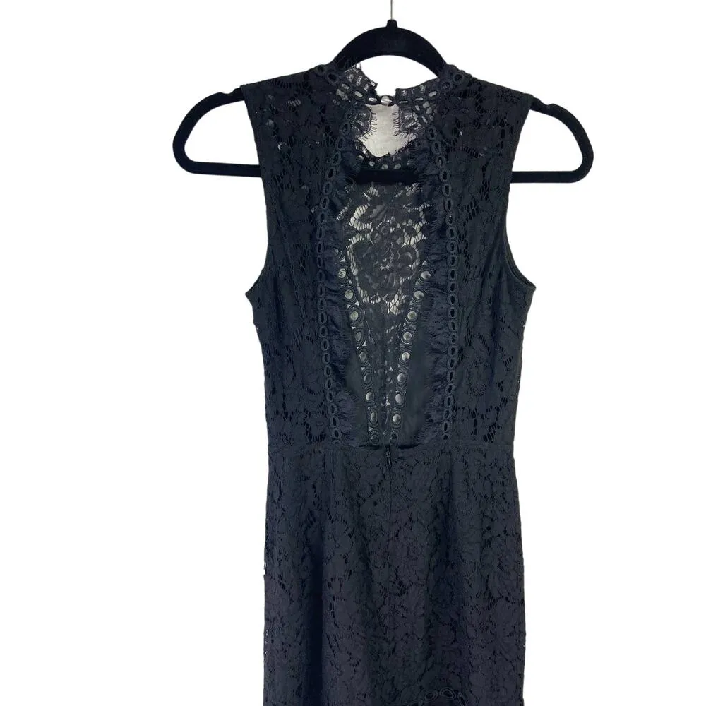 Free People Saylor Cherie Bodycon Mini Dress Lace XS black - Image 3
