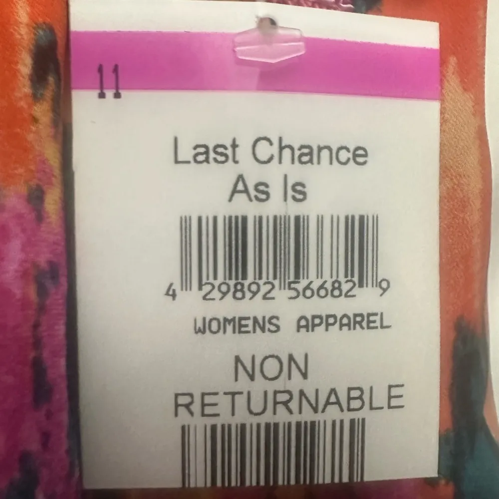 Rain Ikat Print Blouse Size Large Ruffle Sleeve Flowy Colorful Boho NWT Pink - Image 3