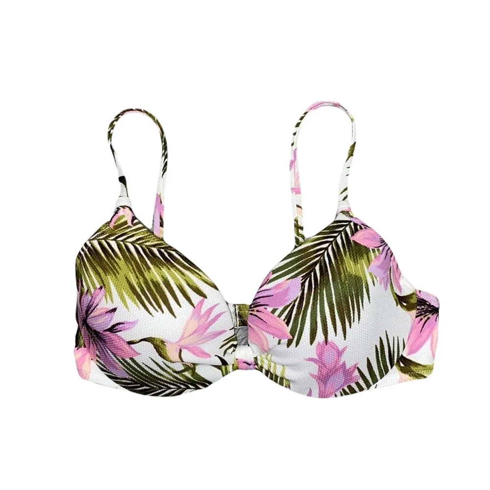 Shade & Shore Bikini Top Tropical Floral Swimsuit Swim 34C M New - Image 4