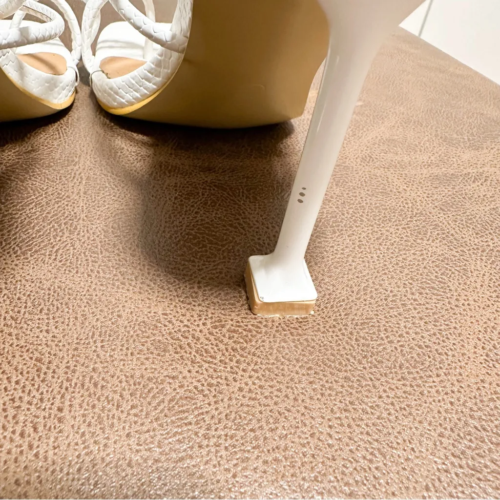 Snake Print Strappy High Heel Sandals Square Toe Toe Strap White sz 9.5 - Image 7