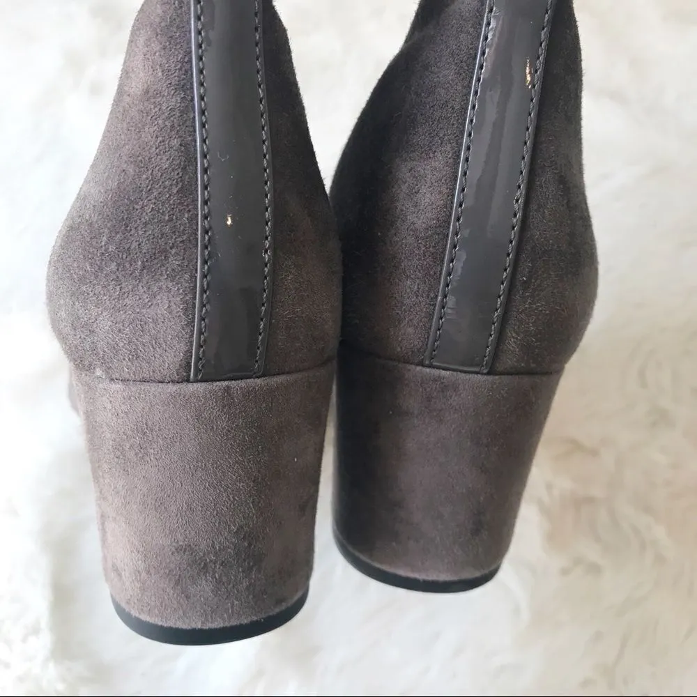 DONALD PLINER Suede Knee High Boot Chunky‎ Heel Round Toe Taupe Gray Size 6.5 Gray - Image 9