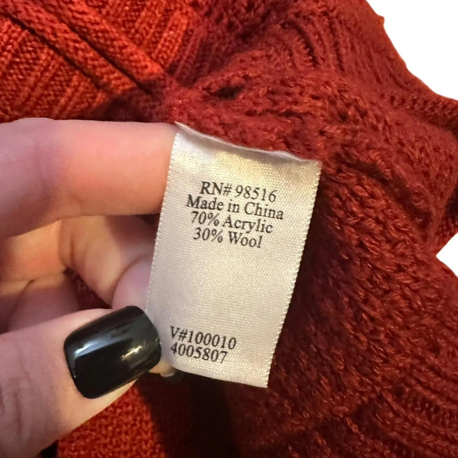 Burgundy red knit paisley r - Image 5