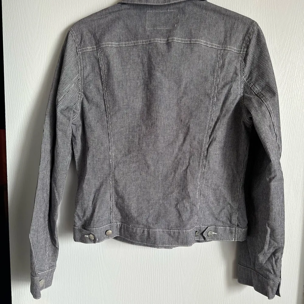Mexx Charcoal Striped Denim Jacket Gray Size M - Image 4
