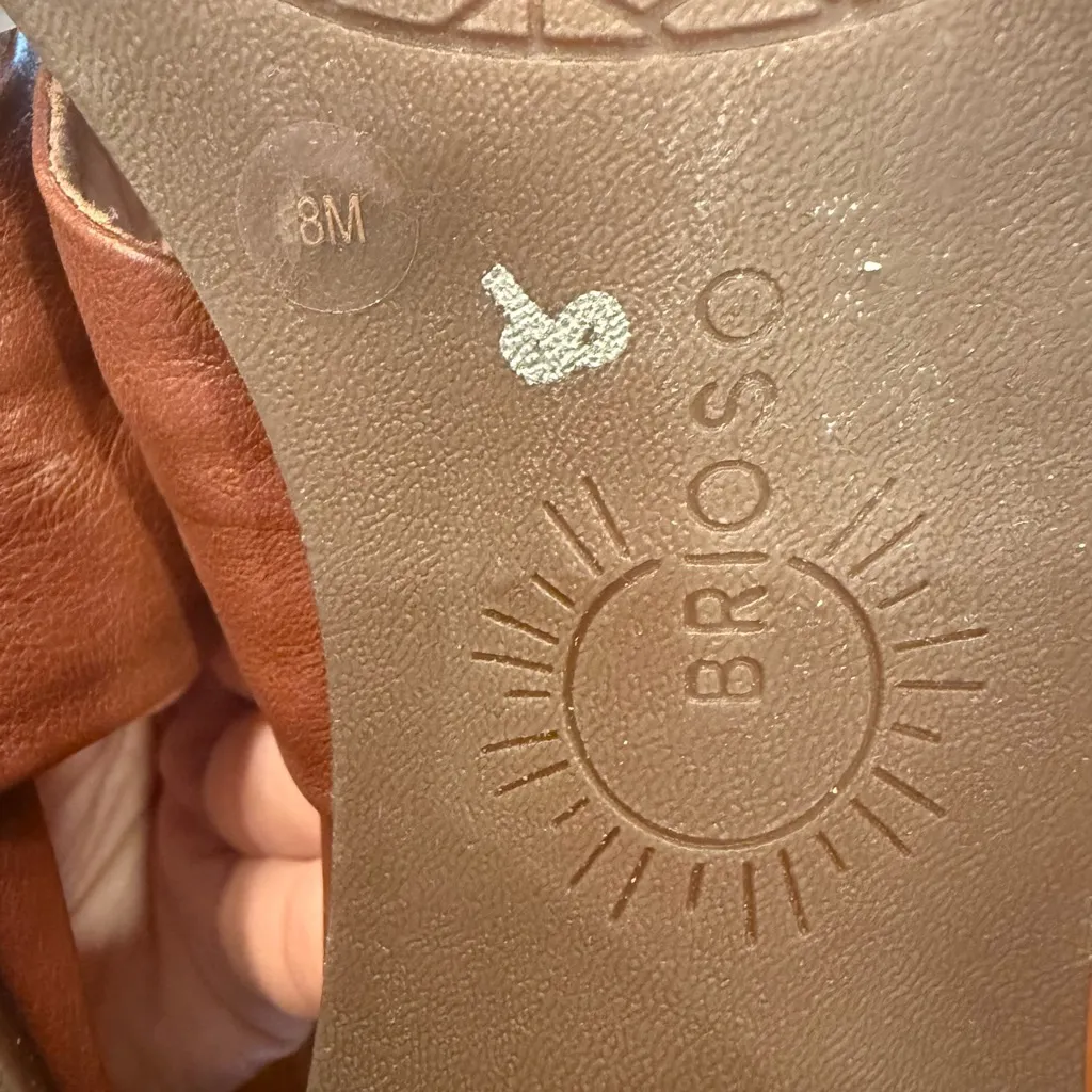 Brioso NEW Verandah Leather Block‎ Heel Sandals Brown Size 8 - Image 8