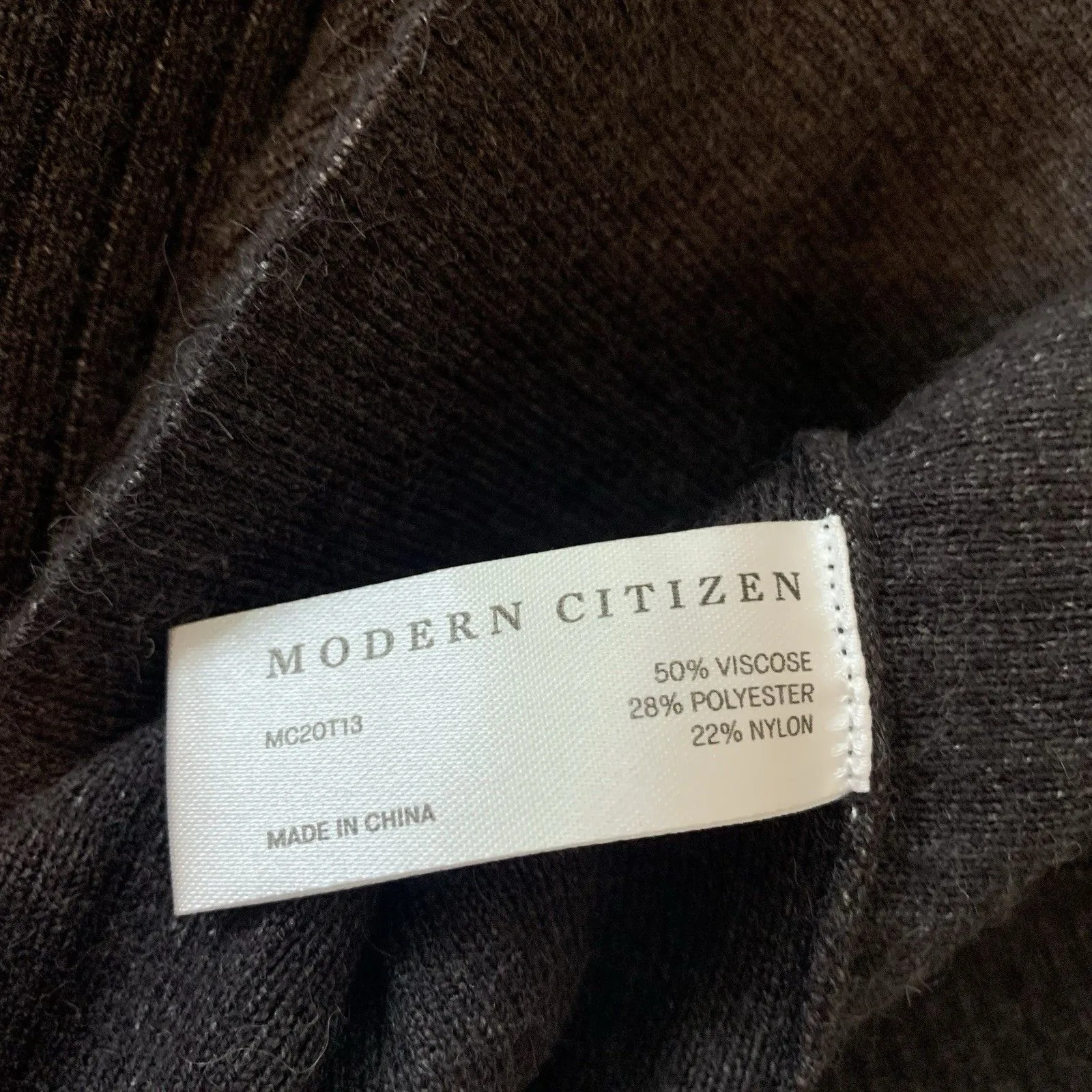 Modern Citizen Sweater Sz L Mock Neck Ribbed Long Sleeve Pullover Gray/Brown - Image 6