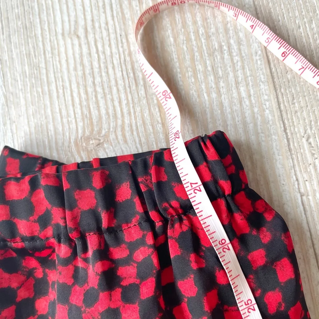 Michael Kors Printed Satin Effect Jogger Pants |‎ Red/Black Size 2 Red - Image 8