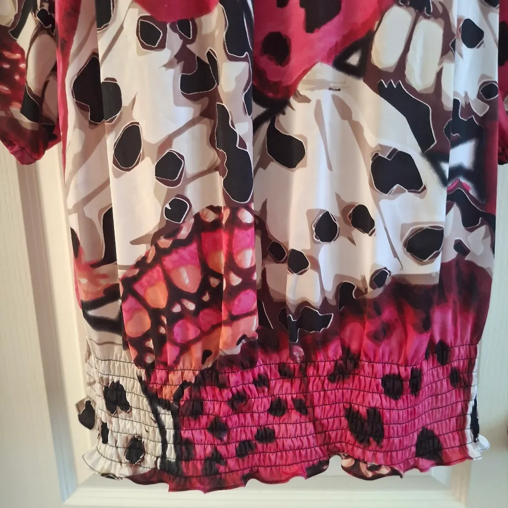 Lane Bryant 18 20 Women's Pink and Black Patterned Top - Image 8