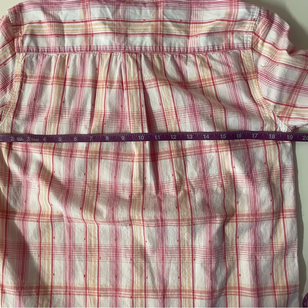 Y2K Tommy Hilfiger Pink Paid Button-Down Shirt Size M EUC - Image 5