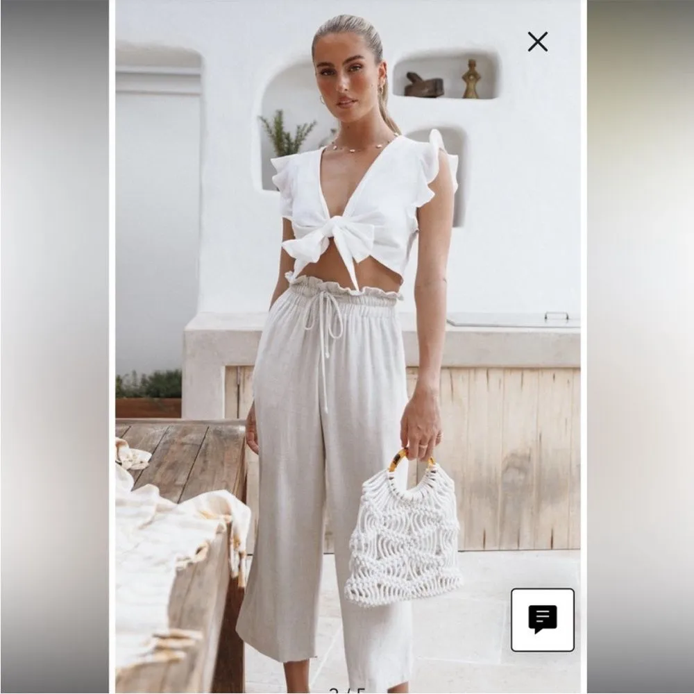 Petal and Pup Hawthorne Linen Blend Wide Leg Crop Pants size 6 - Image 2