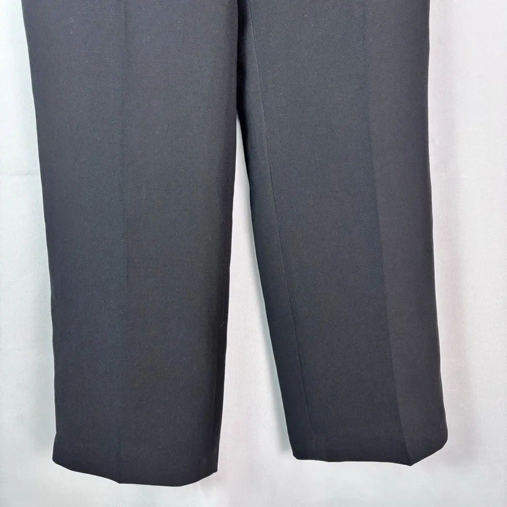Kasper black wide-leg dress trouser pants with full lining Size 4P - Image 4
