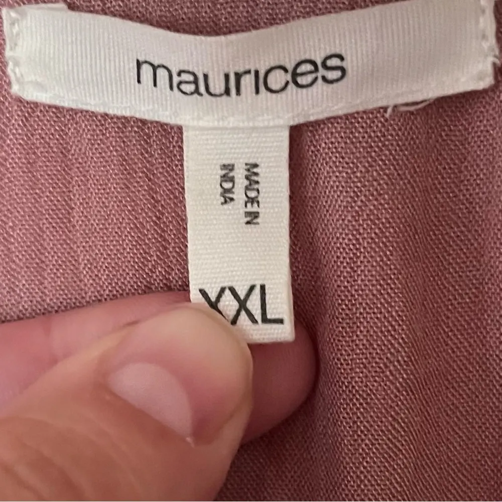 Maurice’s Light Pink Button Front Puff Sleeve Mini Dress Feminine Romantic XXL - Image 6