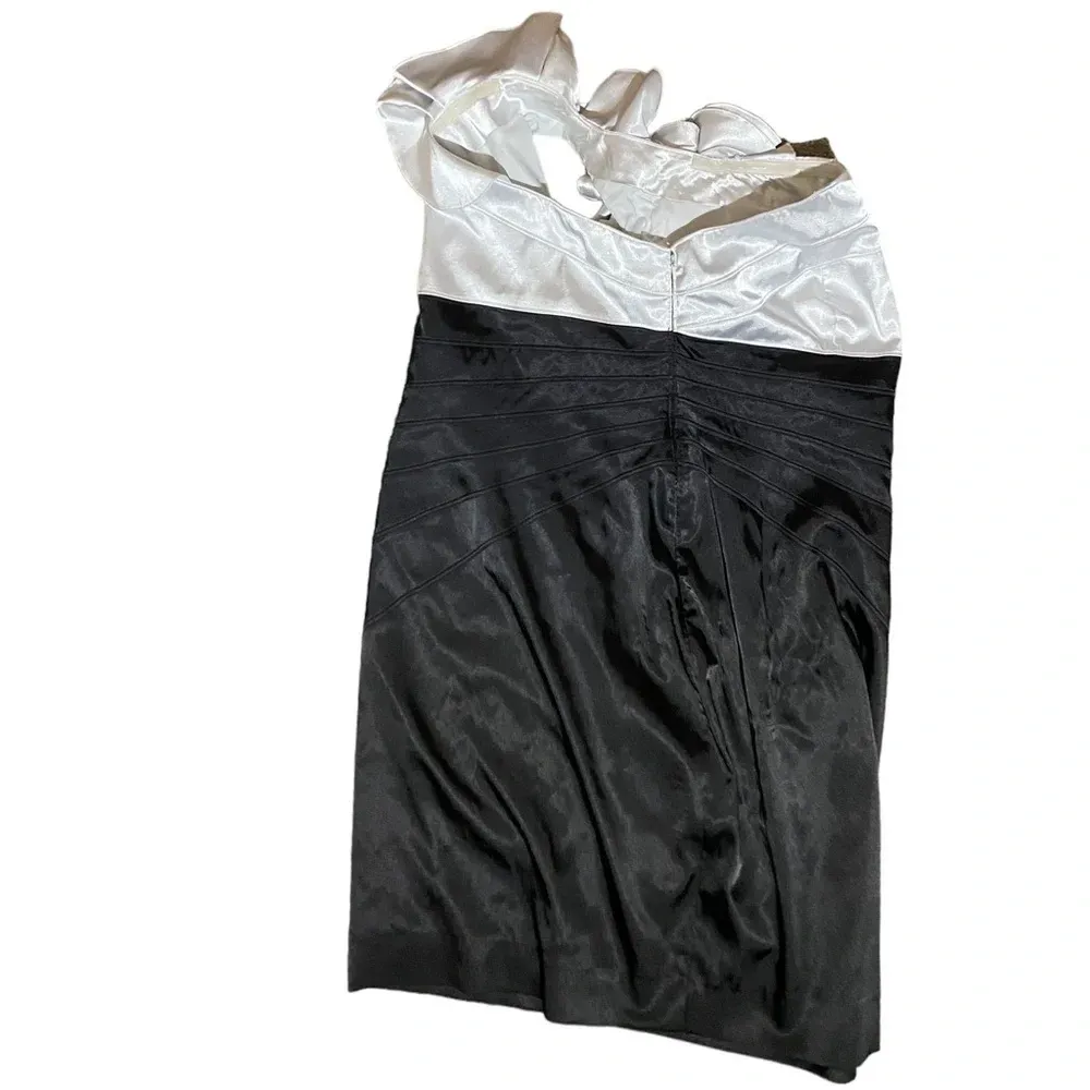 Adrianna Papell Boutique Womens Dress Size 14W‎ Black Floral White One Shoulder - Image 8