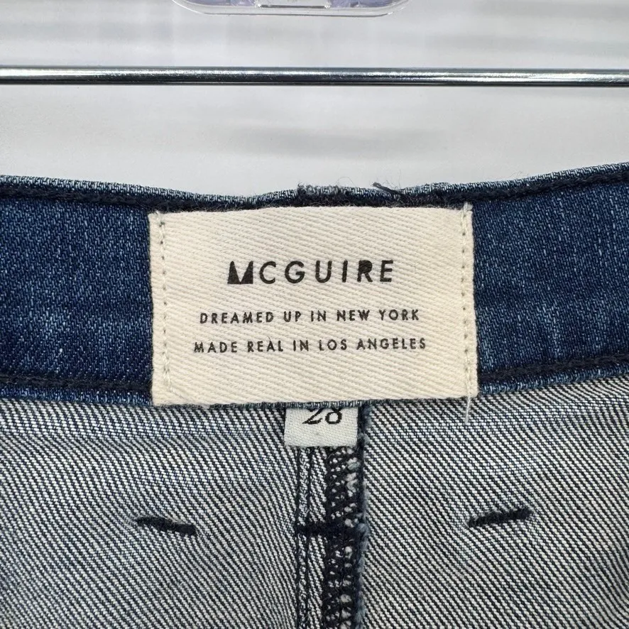 mcguire denim Blue Jean Button Front Skirt Womens 28 Denim Distressed Pockets - Image 9