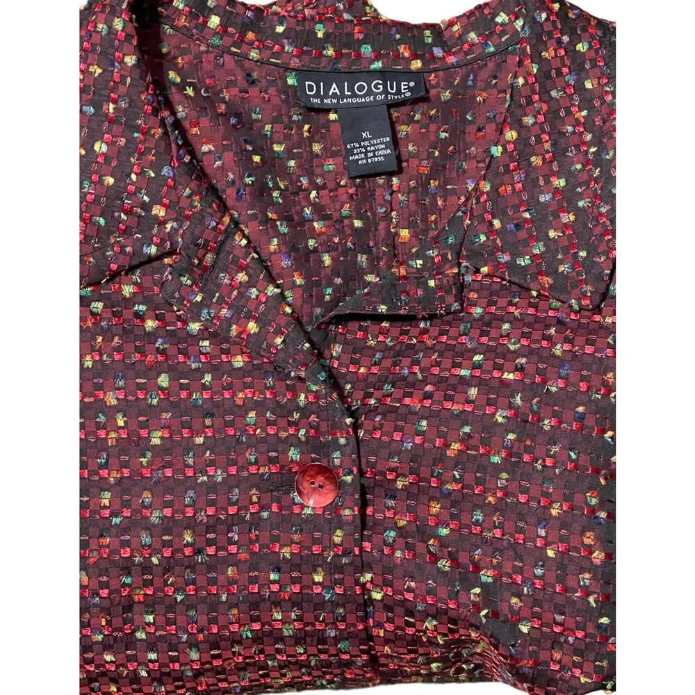 Dialogue Women's Button Front Jacket Blazer Shacket Coat Size XL - Image 6