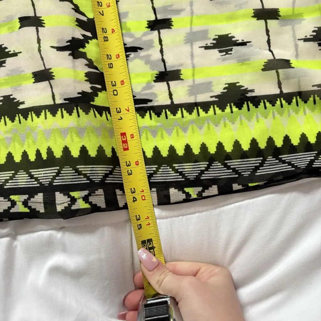 Lucky & Coco Tunic Cover Up Womens Size Large Yellow Beaded Sheer Boho Miami Y2K - Image 8