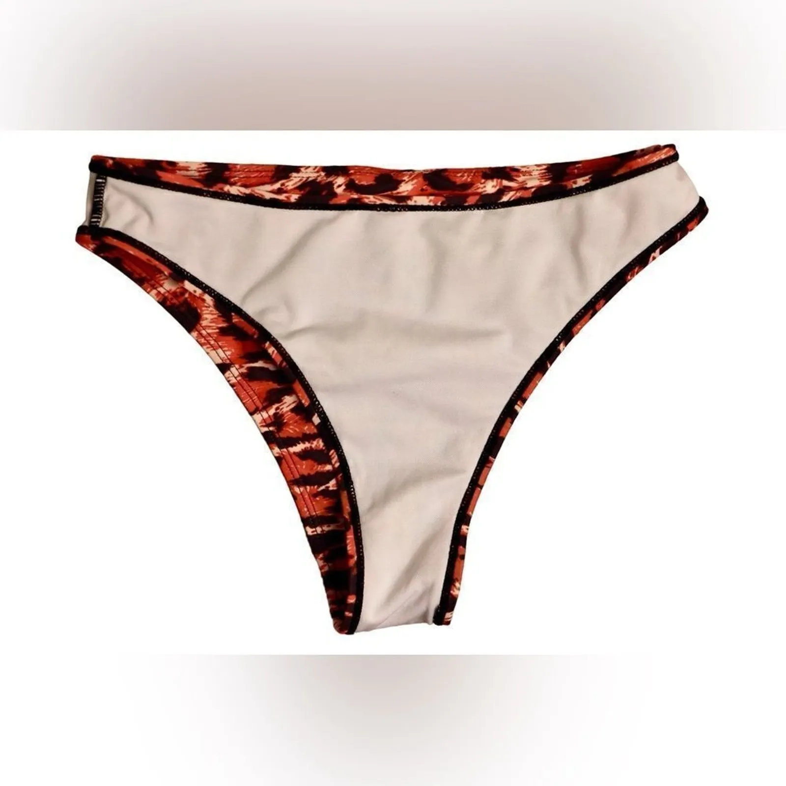 Bobbie Brooks Cheetah Animal Print 2pc Tankini Swimsuit MEDIUM Beach‎ Vacation Orange - Image 6