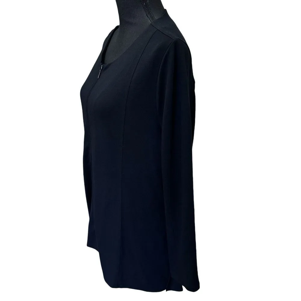Soft Surroundings Women's Jacket Top Size XL Calista Black Full Zip Tunic - Image 4