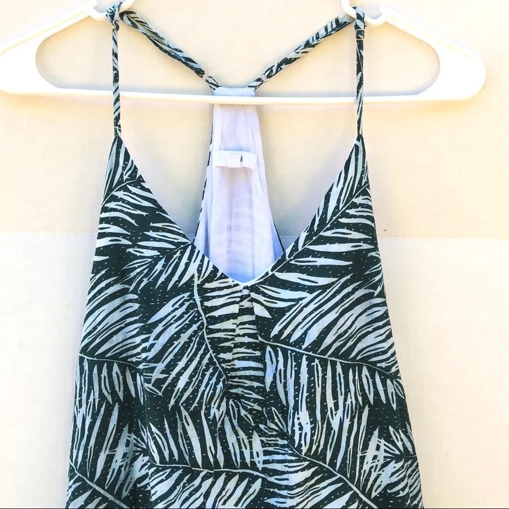 Lucca Couture  Womens size small Green Leaf print Racerback V-neck dress - Image 13