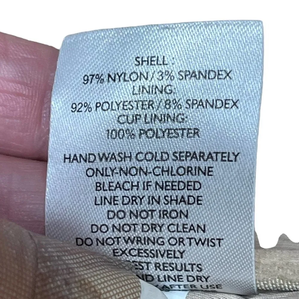 Shade & Shore Tie-Front Keyhole Pique Textured Bikini Top Dark Green Size 34DD - Image 14