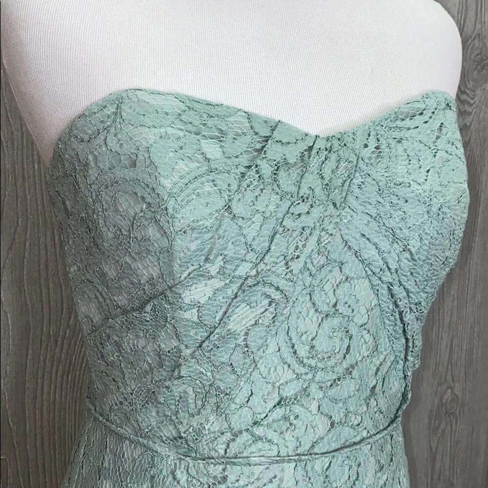 J. Crew Mint Lace Overlay Strapless Dress 2 - Image 2