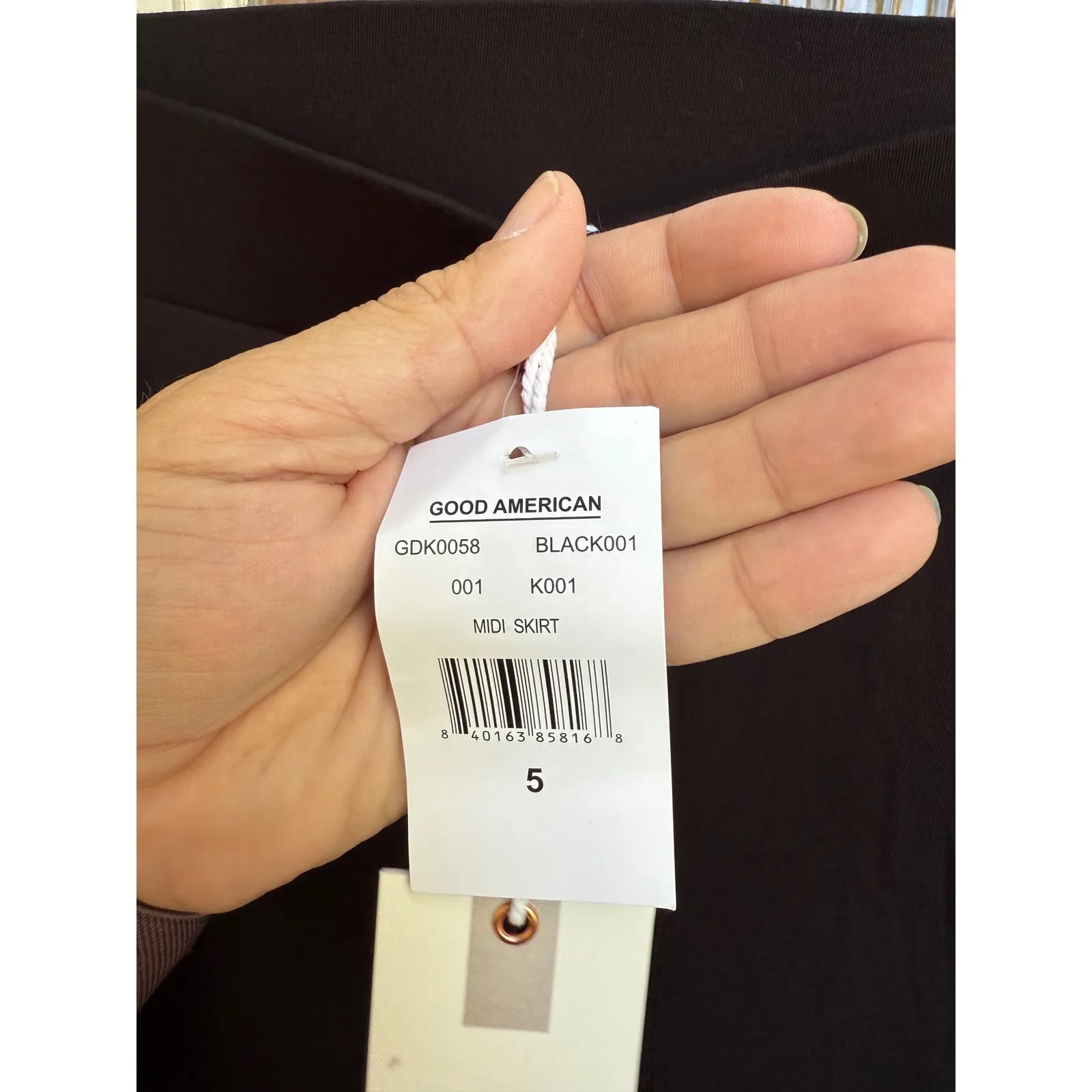 Good American Black Midi Skirt NWT‎ Size 5 (fits 2X) - Image 5