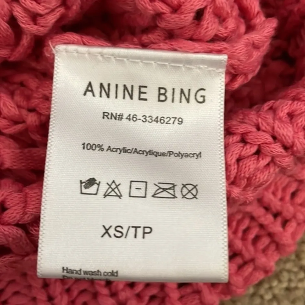 Anine Bing Pink Chunky Knit Sweater Crewneck Women XS‎ Oversized Minimalist - Image 5