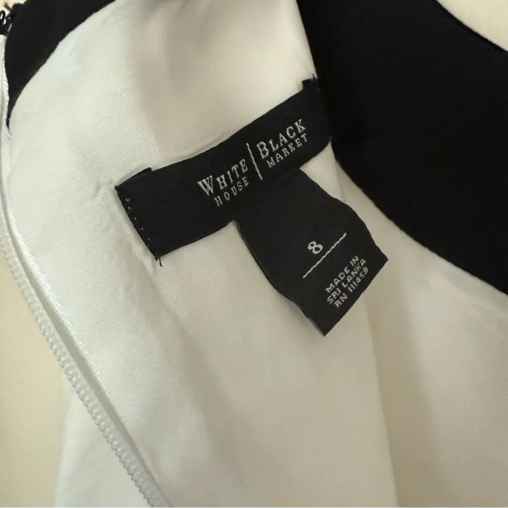White House Black Market White and Black Mini Dress - Image 2