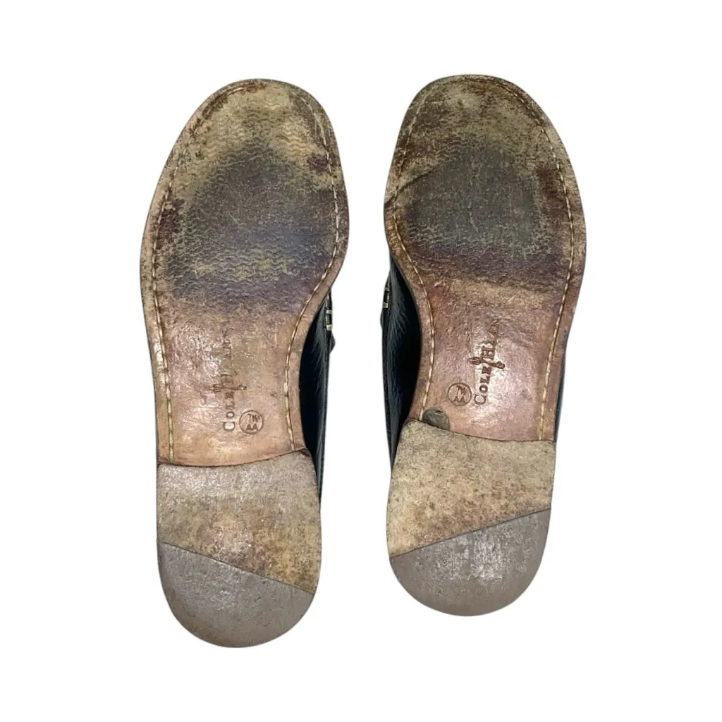 Vintage Cole Hann Black Leather Slip On Penny Loafer Mules - Image 7