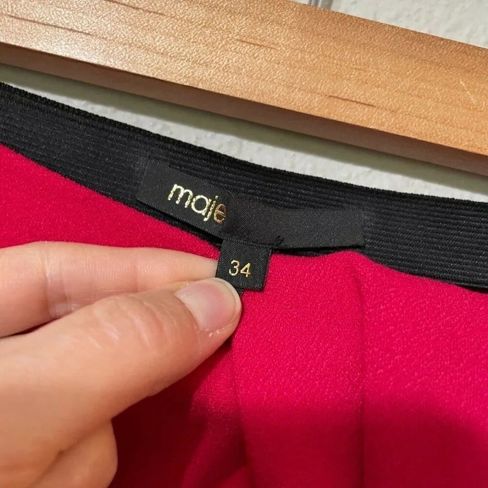 Maje Pink Straight Mini Skirt Bow Womens 4 Wrap Front Barbie Core Coquette Girly - Image 5