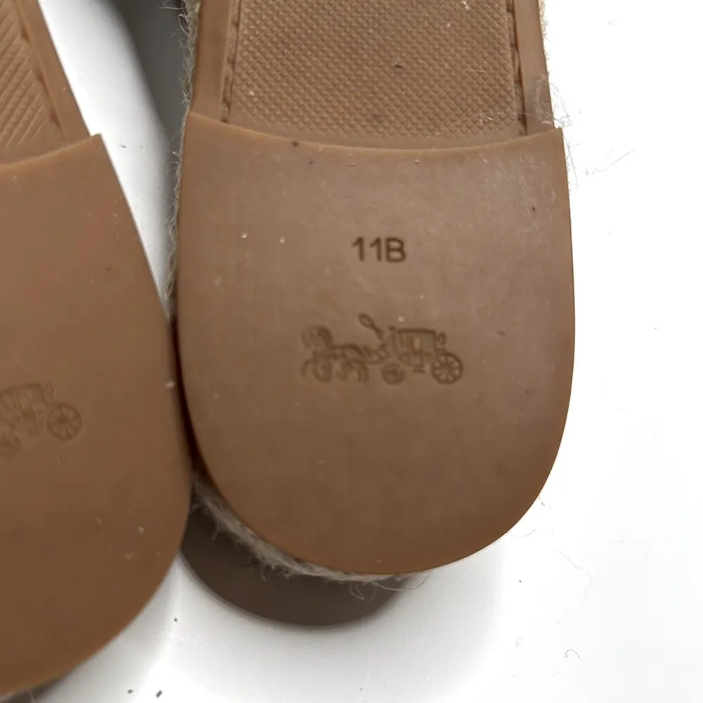 COACH Claudia Black Leather Slide Espadrille Open Toe Sandals S-361 Sz 11 - Image 8