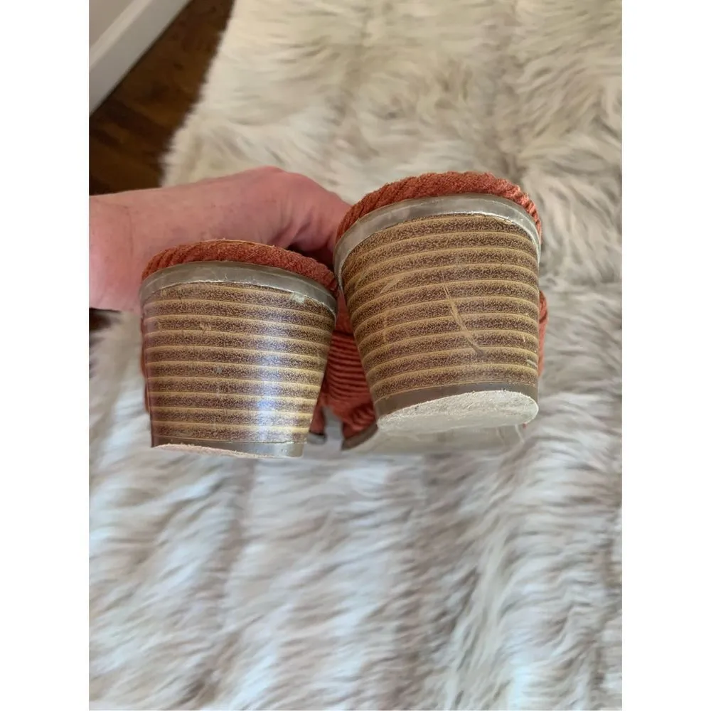 Outfitters Womens Shoes Clogs Heels Size 8 Corduroy Bows Brown - Image 2