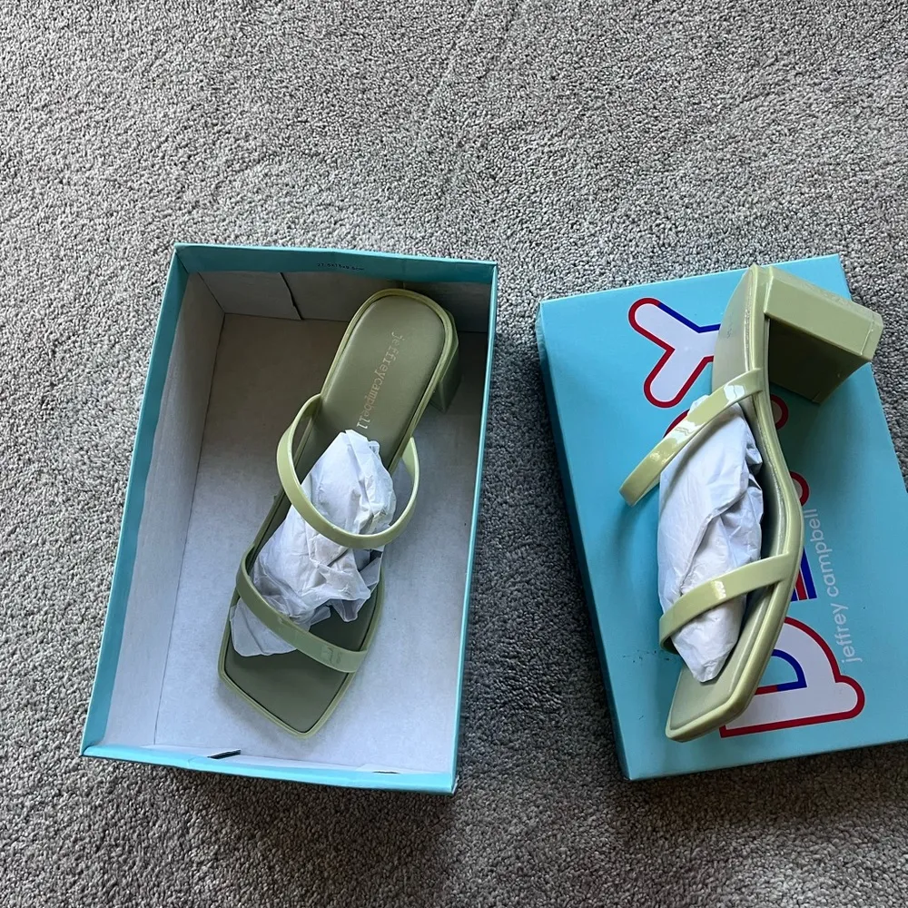 NIB JEFFREY CAMPBELL Jamm-3 Jelly Slide Sandal In Dusty Mint - Image 9