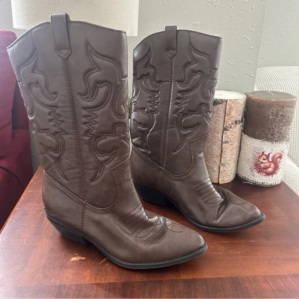 Soda Brown Western Cowboy Boots Casual Country Concert Comfy 10 - Image 2