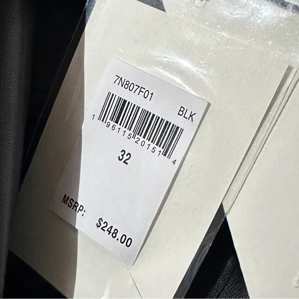 NWT 7 For All Mankind FAUX LEATHER ULTRA HIGH RISE SKINNY BOOT IN BLACK - Image 7