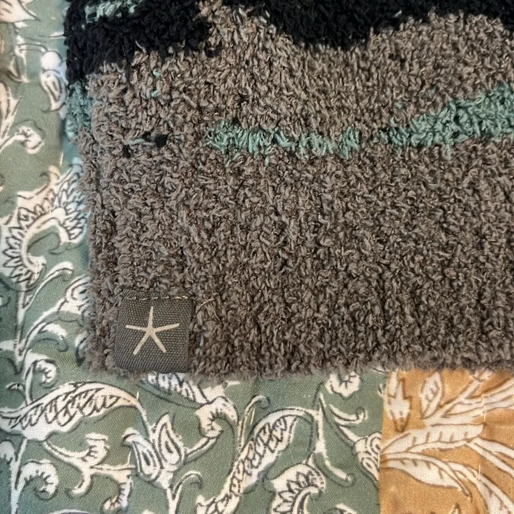 Barefoot Dreams Cozy Chic Seaside Crewneck Pullover Sweater Green Camo XL - Image 8