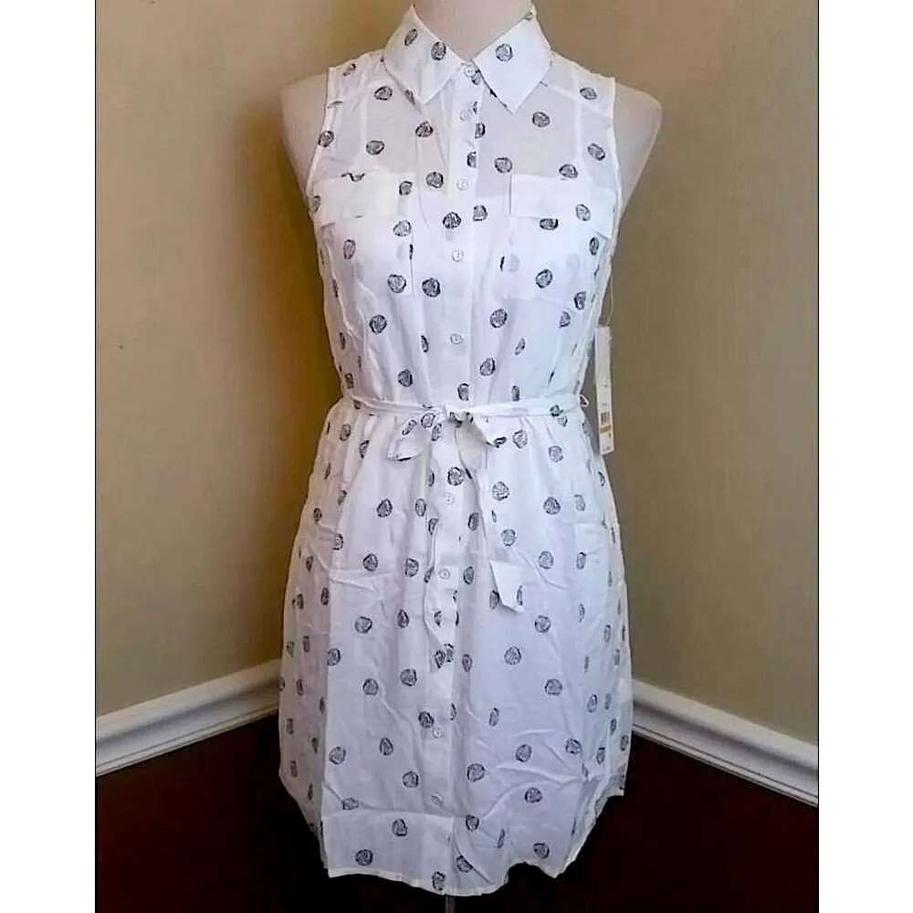 White Shirt Dress with Nautical Beach Seashell Print by Kensie from Modcloth - Image 2