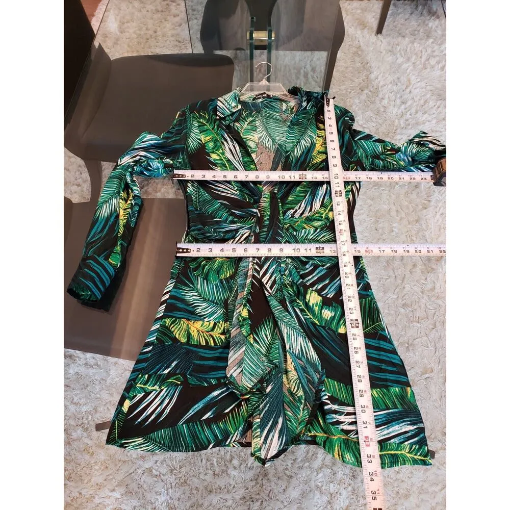 Chicme Womens Green 100% Polyester Casual Collared Long Sleeve Top Blouse Size M Size M - Image 11