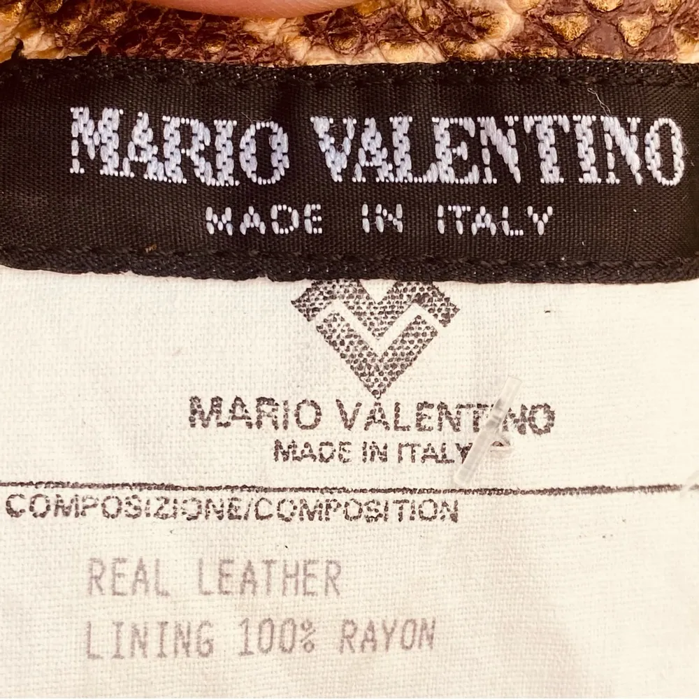 Mario Valentino Snake Print Leather Women's Skirt - Image 13