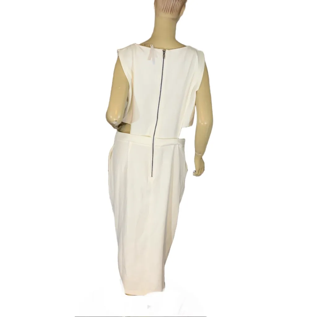 ASOS OFF WHITE MAXI DRESS WITH SIDE CUT OUTS NWT (14) - Image 6