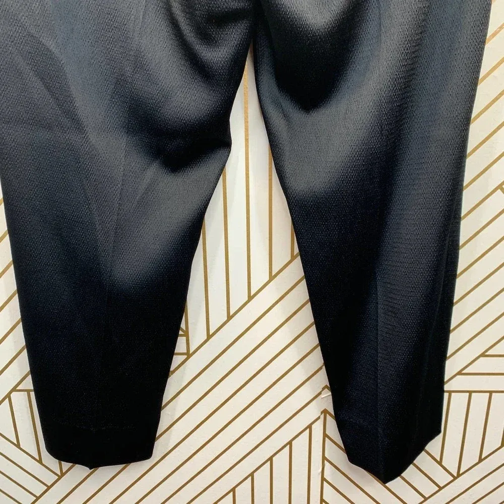 MSGM Milano Classic Black Silky Cropped‎ Trousers Size 12 - Image 7