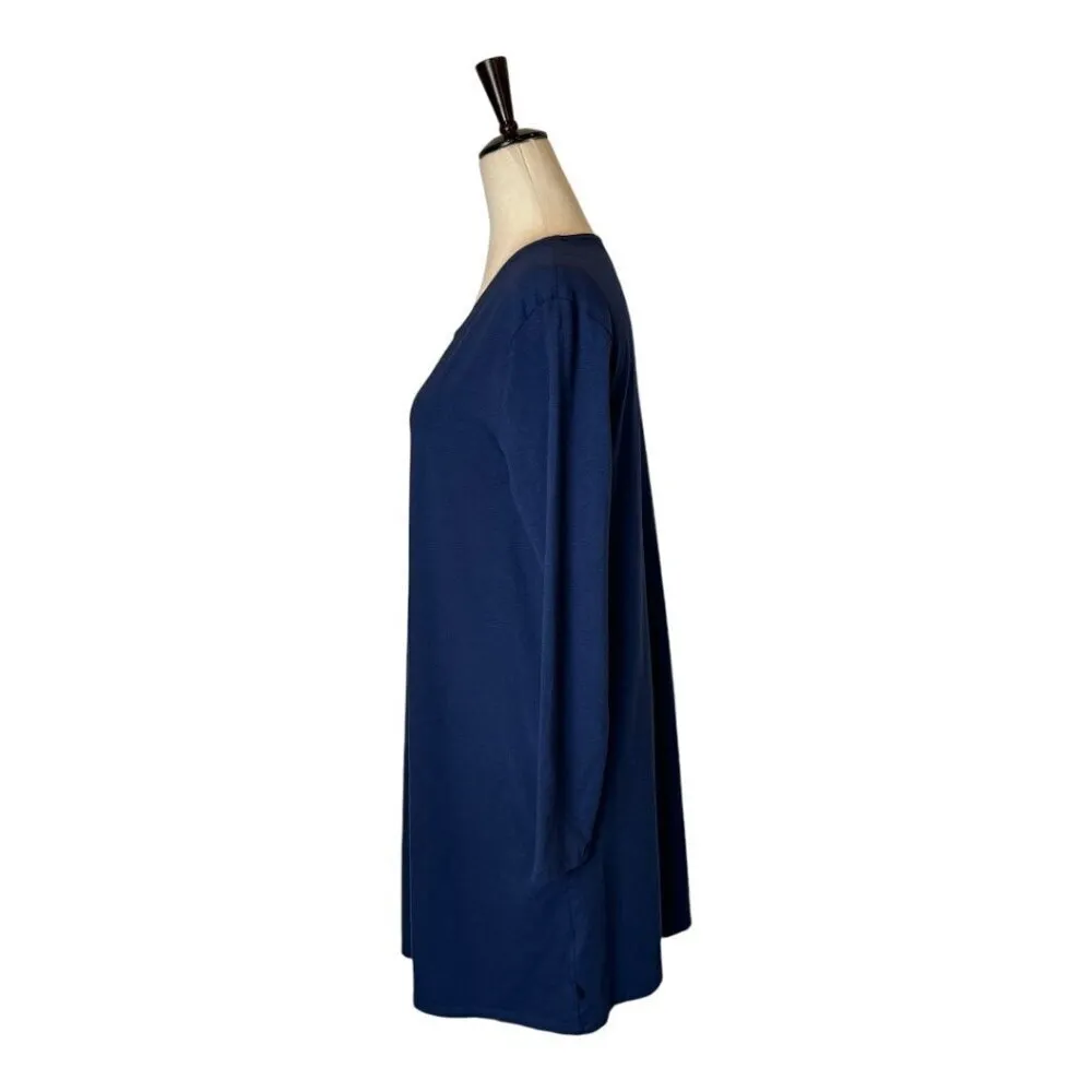 United By Blue Dress Women Medium Blue Organic Cotton Long Sleeve Tunic Shift - Image 5