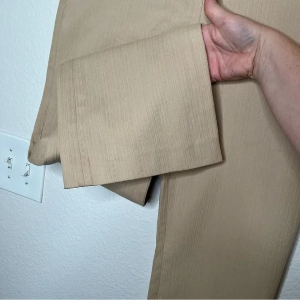 St. John Sport beige cotton gauze woven bootcut dress pants size 4 old money - Image 7