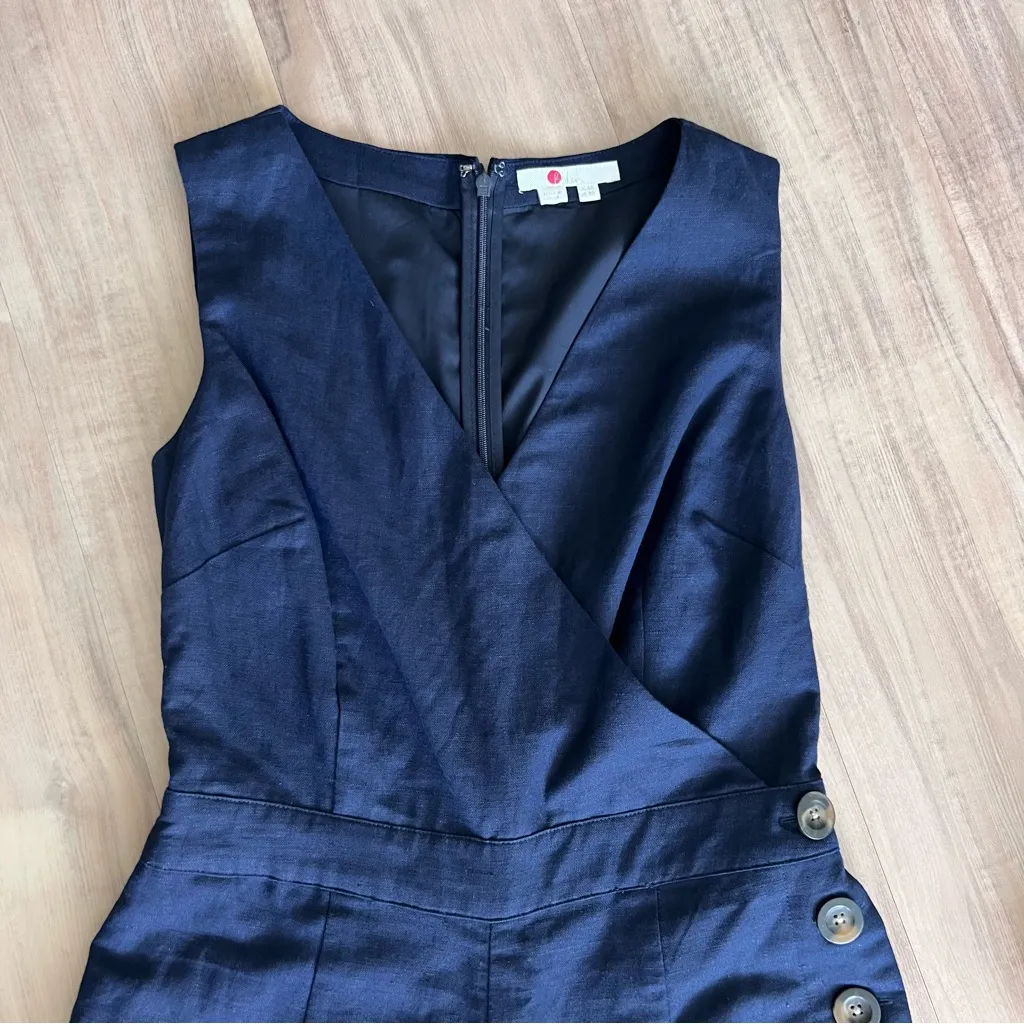 Boden Dorothea Linen Deep Blue Wide - Image 2