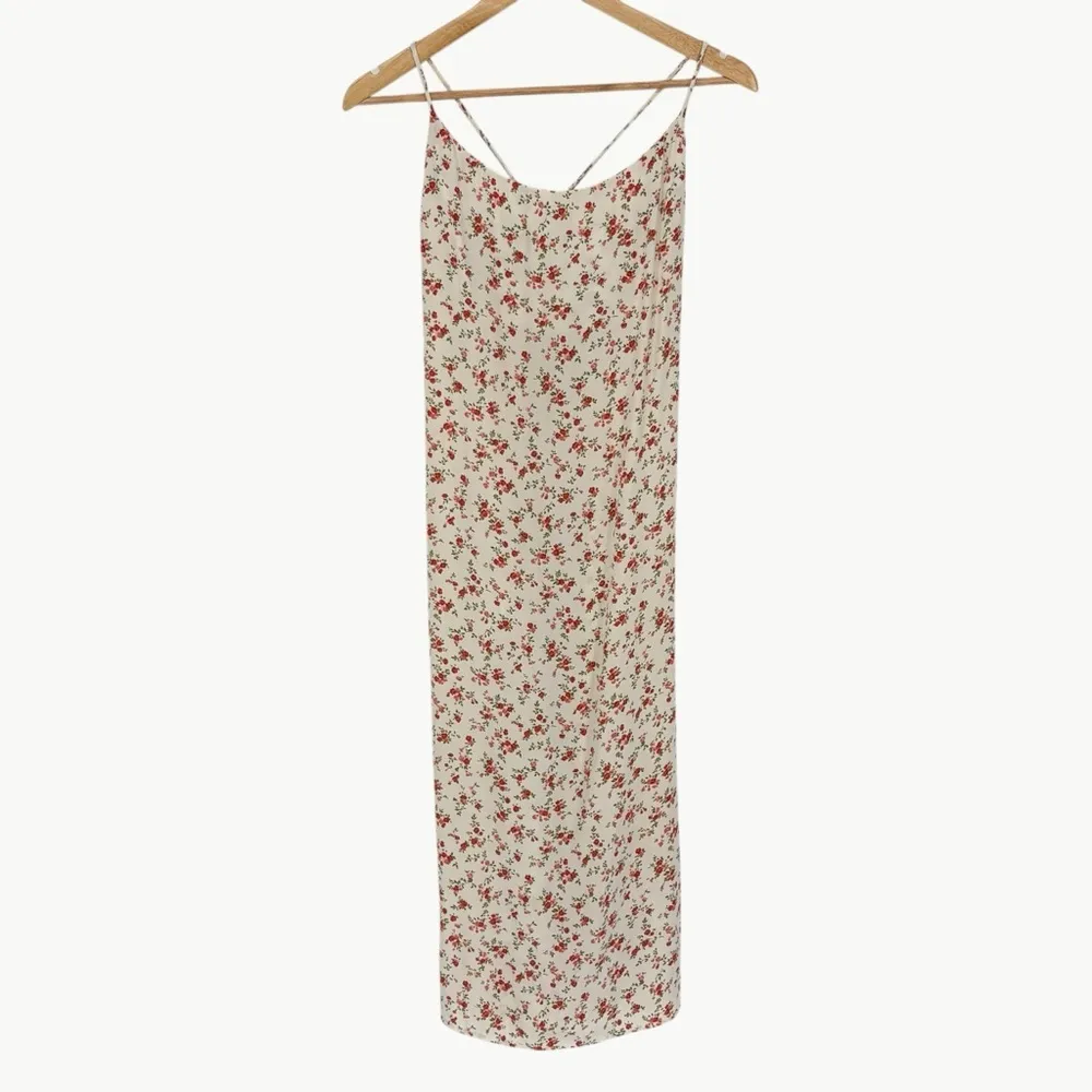 Reformation Women's Sloane Floral Midi Slip Dress | Sz Medium | Tosca Cream - Image 9