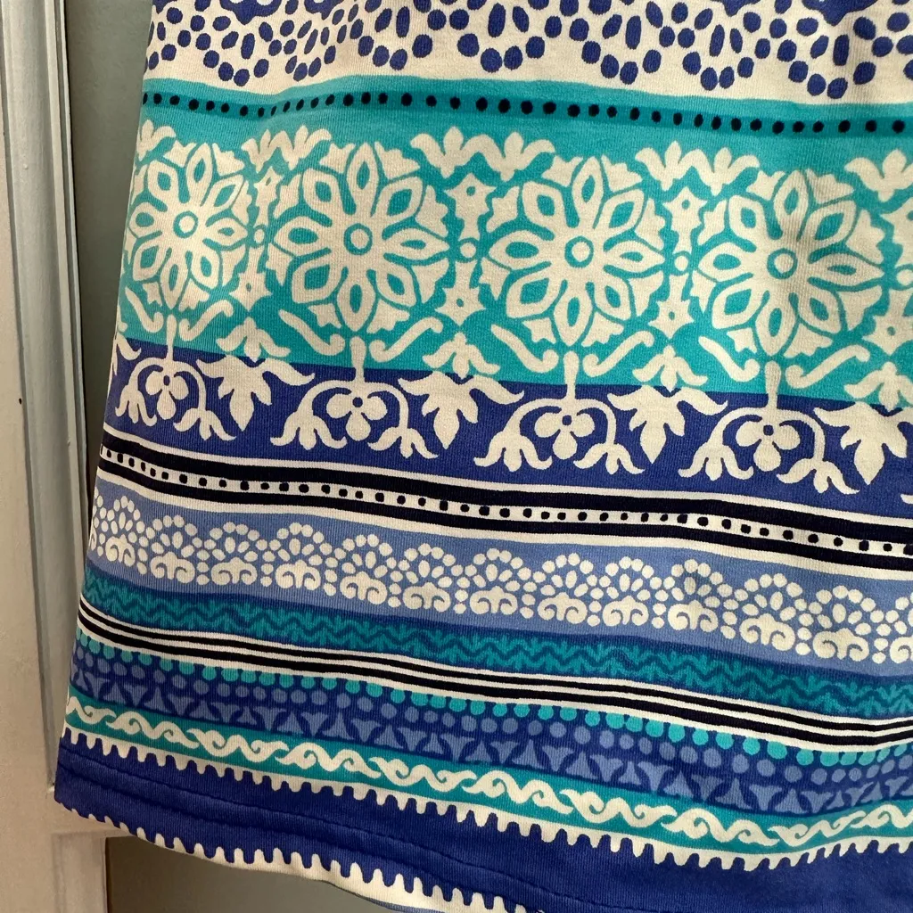 Lands' End Blue & White Striped High Neck Tankini Swimsuit Top Women’s Size 12 L - Image 4