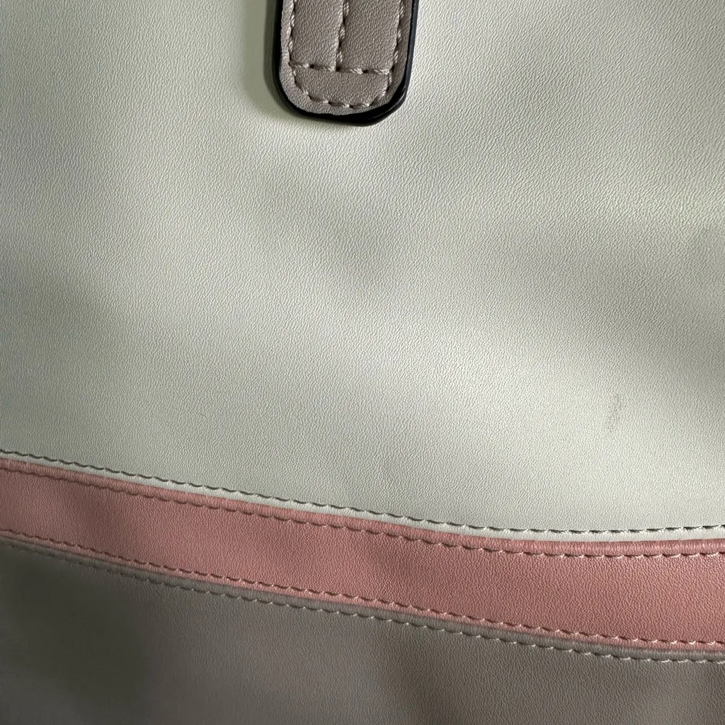 Pomelo Best Elegant Grey, White and Pink Purse Tote Bag Office Work Everyday - Image 2