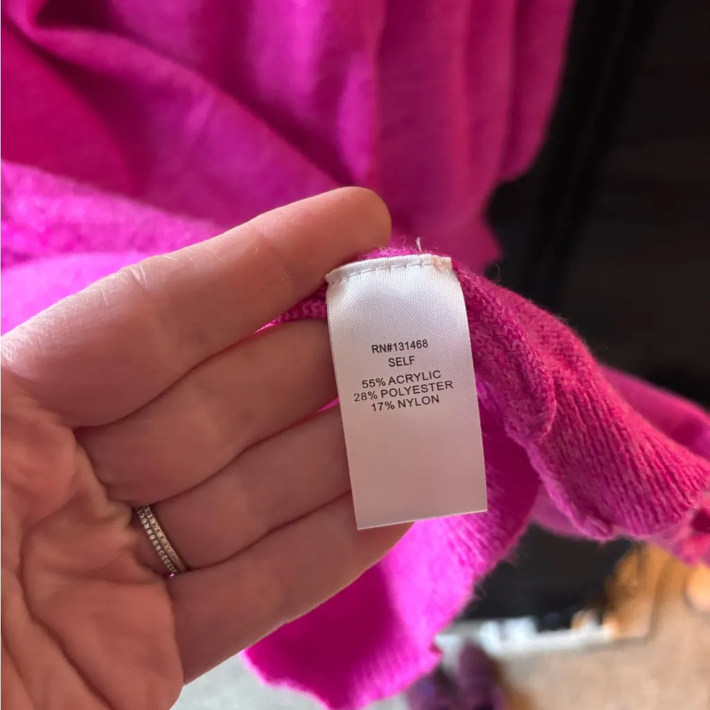 Fate NWT Pink/Purple Sweater Dress with Ruffle Pink Size M - Image 4