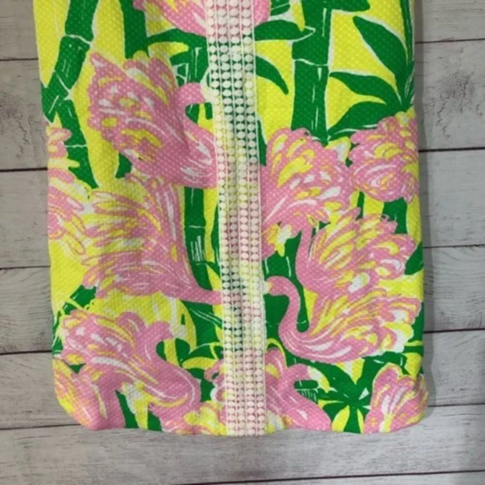 NEW Lilly Pulitzer for Target Flamingo Fan Dance Girls Shift Dress L Green Size XS - Image 5
