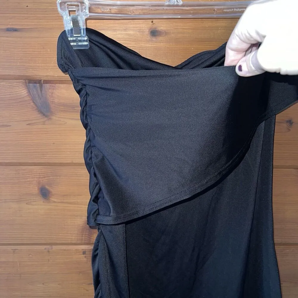 Beyonce Dereon Black Bodycon Sexy Dress Tube Top Large - Image 2