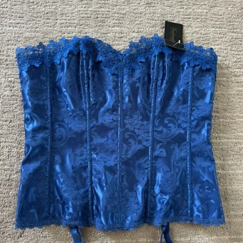 Frederick's Of Hollywood Royal Blue Sweetheart Dream Corset 38/L NWT - Image 4